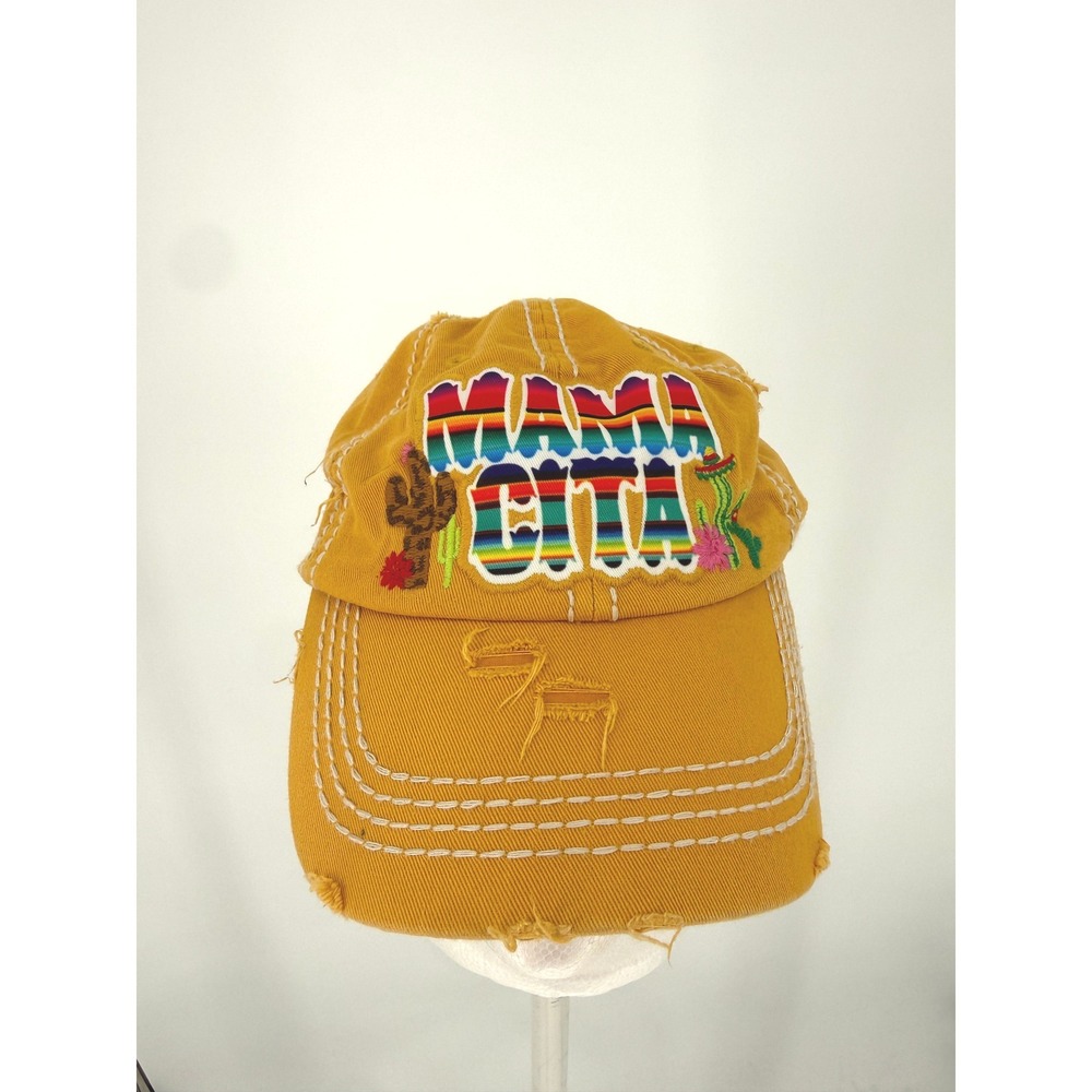 KBETHOS Baseball Cap  Mamacita Distressed Yellow‎ Adjustable